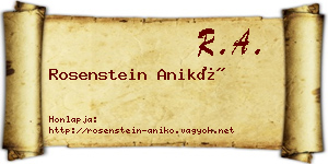Rosenstein Anikó névjegykártya