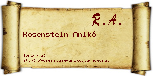 Rosenstein Anikó névjegykártya